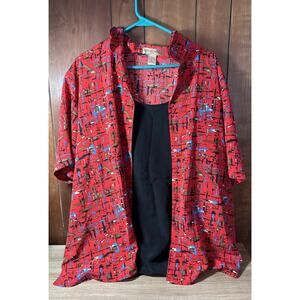 Notations Built In Tank And Cardigan Womens Plus Size 3X V4